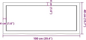 vidaXL vidaXL Blat stołu, 100x40x(2-4) cm, surowe lite drewno dębowe 9