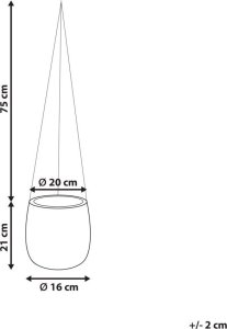 Beliani Wisząca doniczka ⌀ 20 cm złamana biel LIVADIA 7