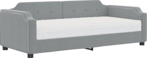 vidaXL vidaXL Sofa z materacem, jasnoszara, 90x190 cm, tkanina 2