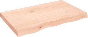 vidaXL vidaXL Blat stołu, 80x50x(2-6) cm, surowe lite drewno dębowe 2