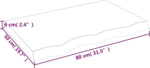 vidaXL vidaXL Blat stołu, 80x50x(2-6) cm, surowe lite drewno dębowe 8