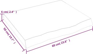 vidaXL vidaXL Blat stołu, 60x50x(2-6) cm, surowe lite drewno dębowe 8