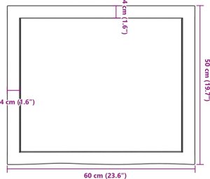 vidaXL vidaXL Blat stołu, 60x50x(2-6) cm, surowe lite drewno dębowe 9