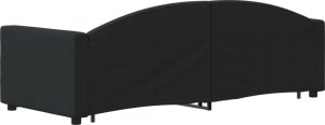 vidaXL vidaXL Sofa rozsuwana z szufladami, czarna, 80x200 cm, tkanina 5