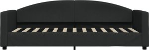 vidaXL vidaXL Sofa rozsuwana z szufladami, czarna, 80x200 cm, tkanina 7