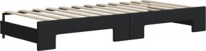 vidaXL vidaXL Sofa rozsuwana z szufladami, czarna, 80x200 cm, tkanina 8