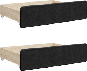 vidaXL vidaXL Sofa rozsuwana z szufladami, czarna, 80x200 cm, tkanina 9