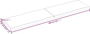 vidaXL vidaXL Blat, ciemnobrązowy 200x50x(2-4)cm drewno z naturalną krawędzią 10