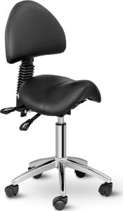 Physa Krzesło kosmetyczne siodłowe z oparciem obrotowe regulowane BERLIN - czarne Krzesło kosmetyczne siodłowe z oparciem obrotowe regulowane BERLIN - czarne 2