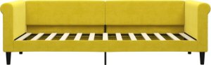 vidaXL vidaXL Sofa z materacem do spania, żółta, 80x200 cm, aksamit 4