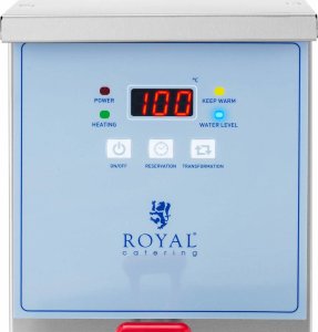 Royal Catering Dystrybutor dozownik do gorącej wody wrzątku z przyłączem wody 10 l 3000 W Dystrybutor dozownik do gorącej wody wrzątku z przyłączem wody 10 l 3000 W 3
