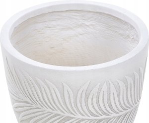 Beliani Doniczka okrągła 28 x 28 x 16 cm złamana biel FTERO 4