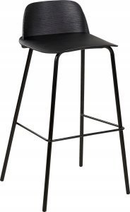 Beliani Zestaw 4 krzeseł barowych czarny MORA 4
