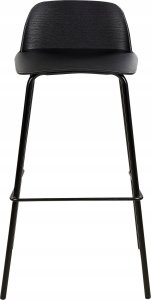 Beliani Zestaw 4 krzeseł barowych czarny MORA 5