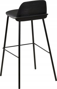 Beliani Zestaw 4 krzeseł barowych czarny MORA 6