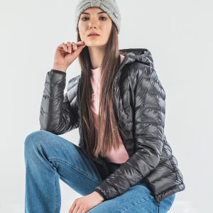 Iguana Damska kurtka pikowana puchowa wypełnienie puch kaczy pierze Iguana Marcha W czarny rozmiar S 10