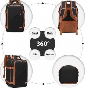 Plecak turystyczny Kono Mały Czarny Plecak Ryanair WizzAir 40x20x25 20L CB Expander 9