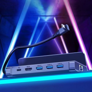 HUB USB Choetech HUB Choetech M52 do Valve Steam Deck LCD / OLED adapter USB-C / USB-C PD, USB-A, HDMI, RJ45 szary 3