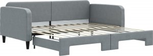 vidaXL vidaXL Sofa rozsuwana, jasnoszara, 100x200 cm, tkanina 2