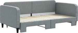 vidaXL vidaXL Sofa rozsuwana, jasnoszara, 100x200 cm, tkanina 3