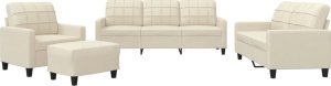 vidaXL vidaXL 4-osobowa sofa z poduszkami, kremowa, sztuczna skóra 2