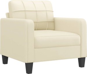 vidaXL vidaXL 4-osobowa sofa z poduszkami, kremowa, sztuczna skóra 3