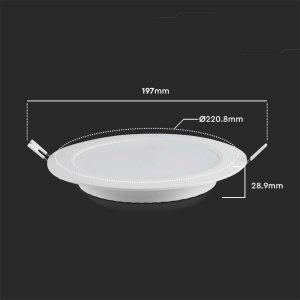 V-TAC Panel LED Wpuszczany Premium Downlight 18W Okrągły fi220 VT-61018 6500K 1980lm 2