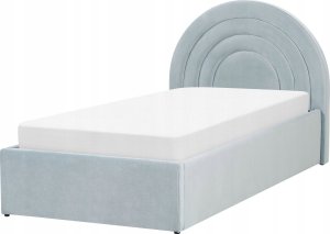 Beliani Łóżko z pojemnikiem welurowe 90 x 200 cm jasnoniebieskie ANET 5