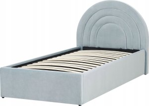 Beliani Łóżko z pojemnikiem welurowe 90 x 200 cm jasnoniebieskie ANET 6