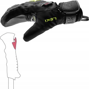 Leki LEKI RĘKAWICE WCR C-Tech 3D Jr. Mitt black-lemon 5.0 4