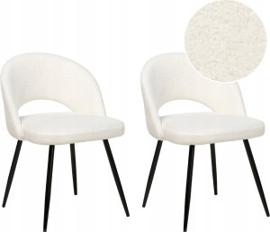 Beliani Boucle Krzesło do jadalni Zestaw 2 Biały ONAGA 9
