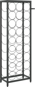 vidaXL vidaXL Stojak na 27 butelek, czarny, 34x18x100 cm, kute żelazo 5