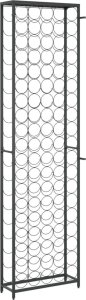 vidaXL vidaXL Stojak na 95 butelek, czarny, 54x18x200 cm, kute żelazo 5