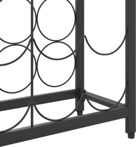 vidaXL vidaXL Stojak na 95 butelek, czarny, 54x18x200 cm, kute żelazo 6