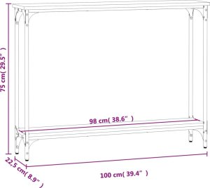 vidaXL vidaXL Stolik konsolowy, dąb sonoma, 100x22,5x75 cm 9