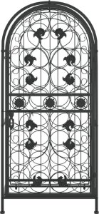vidaXL vidaXL Stojak na 33 butelki, czarny, 45x36x100 cm, kute żelazo 3