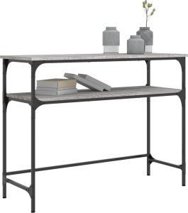 vidaXL Stolik konsolowy, szary dąb sonoma, 100x35,5x75 cm 3