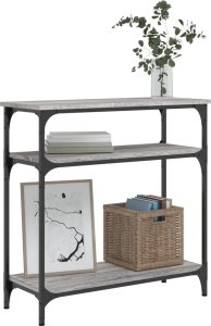 vidaXL vidaXL Stolik konsolowy, szary dąb sonoma, 75x29x75 cm 3