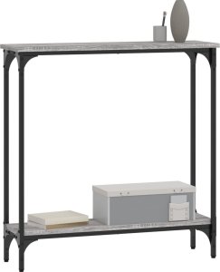 vidaXL Stolik konsolowy, szary dąb sonoma, 75x22,5x75 cm 3