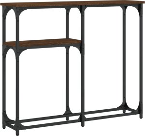 vidaXL Stolik konsolowy, brązowy dąb, 90x22,5x75 cm 2
