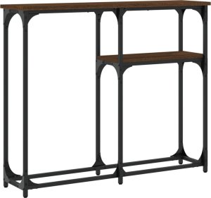 vidaXL Stolik konsolowy, brązowy dąb, 90x22,5x75 cm 6