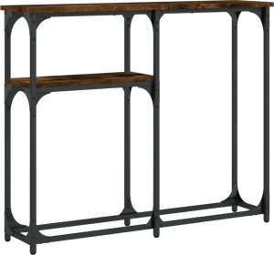 vidaXL vidaXL Stolik konsolowy, przydymiony dąb, 90x22,5x75 cm 2
