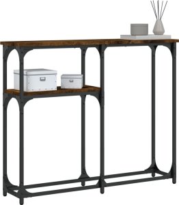 vidaXL vidaXL Stolik konsolowy, przydymiony dąb, 90x22,5x75 cm 3