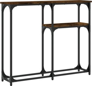 vidaXL vidaXL Stolik konsolowy, przydymiony dąb, 90x22,5x75 cm 6