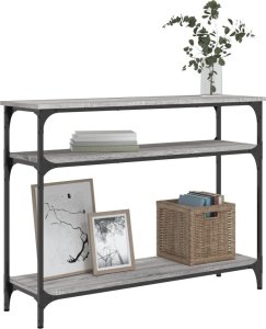 vidaXL Stolik konsolowy, szary dąb sonoma, 100x29x75 cm 3