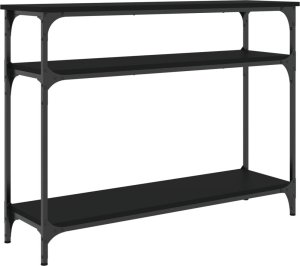 vidaXL Stolik konsolowy, czarny, 100x29x75 cm 2