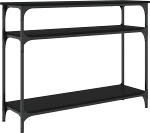 vidaXL Stolik konsolowy, czarny, 100x29x75 cm 6