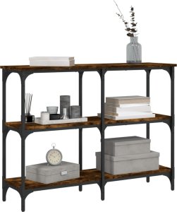 vidaXL Stolik konsolowy, przydymiony dąb, 100x29x75 cm 3