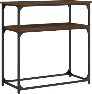 vidaXL vidaXL Stolik konsolowy, brązowy dąb, 75x35,5x75 cm 2