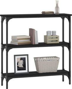 vidaXL Stolik konsolowy, czarny, 75x22,5x75 cm 3